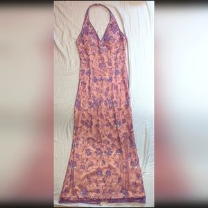 Vintage Sean Collection beaded prom formal halter dress size Petite Small